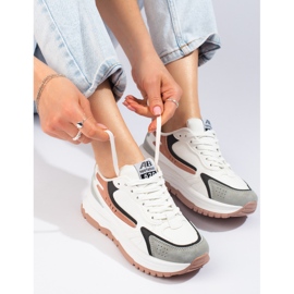 Adidași de damă pe talpă groasă Shelovet alb 1