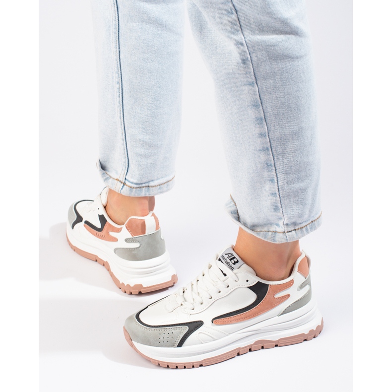 Adidași de damă pe talpă groasă Shelovet alb 2