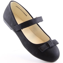 Balerini pentru fete cu velcro negru eVento 4772 1