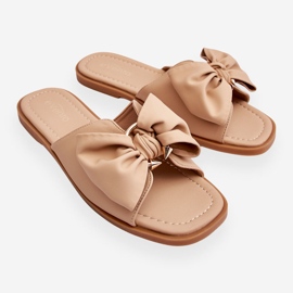 Sandale de damă cu fundă bej Becky 1