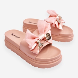 PE1 Papuci Cu Fundita Si Ursuletul Decorativ Roz Deschis Suzy 1