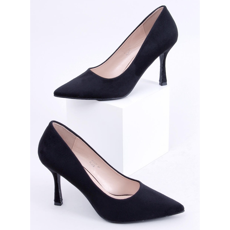 Stiletto dama de piele intoarsa Giorgia Black negru 1