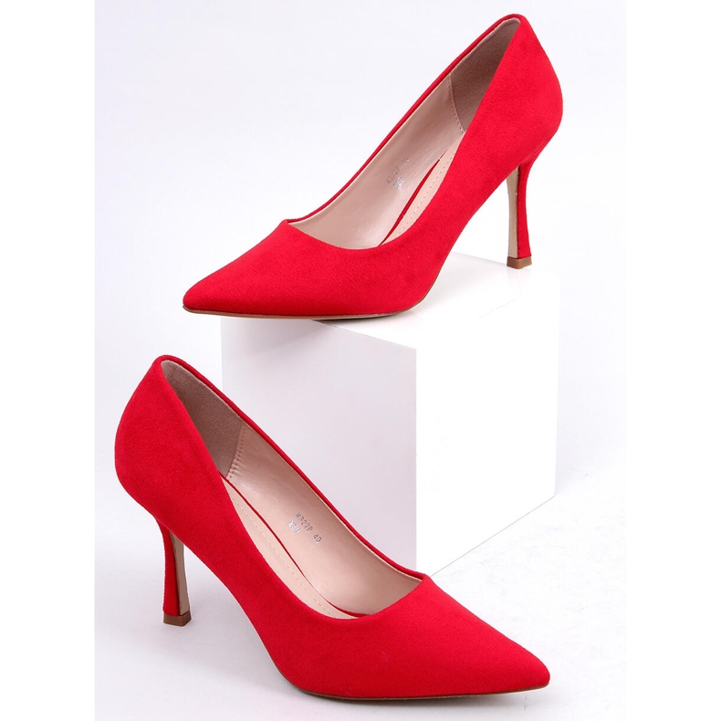 Stiletto dama din piele intoarsa Giorgia Red roșu 1 Stiletto dama din piele intoarsa Giorgia Red roșu 1
