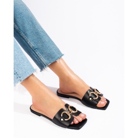 Sandale negre elegante cu cataramă Shelovet negru 1