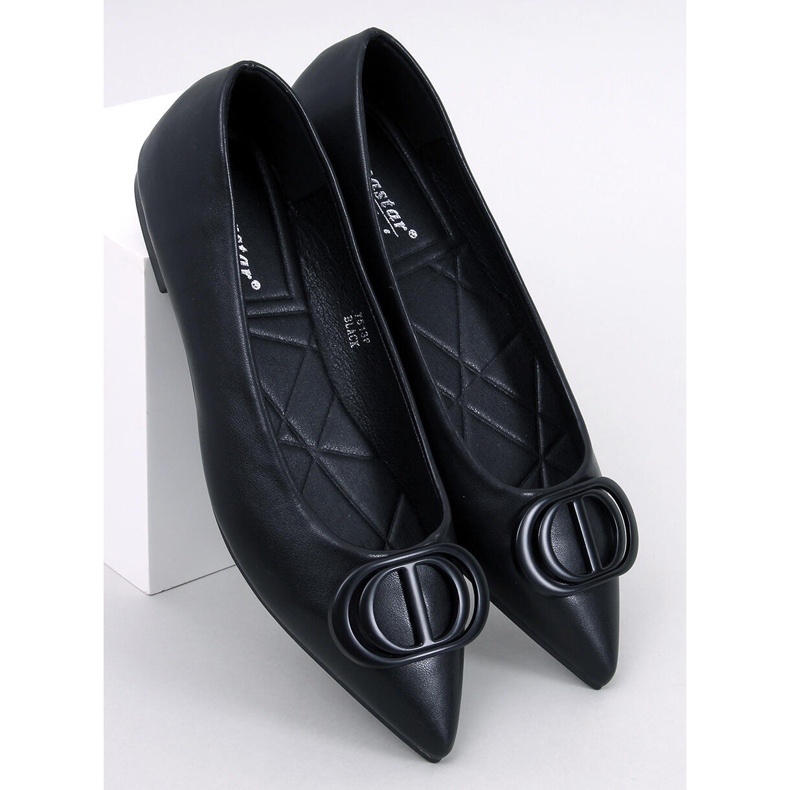 Balerini Falana Black Almond Toe negru 1 Balerini Falana Black Almond Toe negru 1