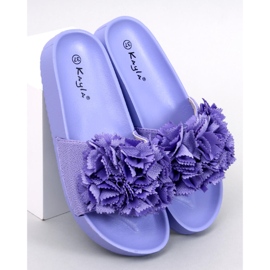 Papuci de damă cu flori Traille Purple violet 1