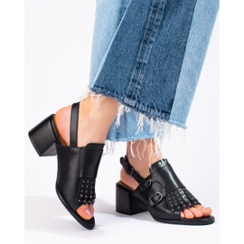 Sandale din piele cu jeturi LA.FI negru 1 Sandale din piele cu jeturi LA.FI negru 1