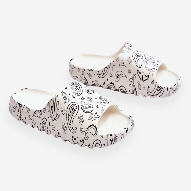 PS1 Papuci de femei la modă, pe o platformă masivă, Lorette albă 1