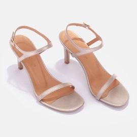 Marco Shoes Sandale cu toc înalt de aur 1