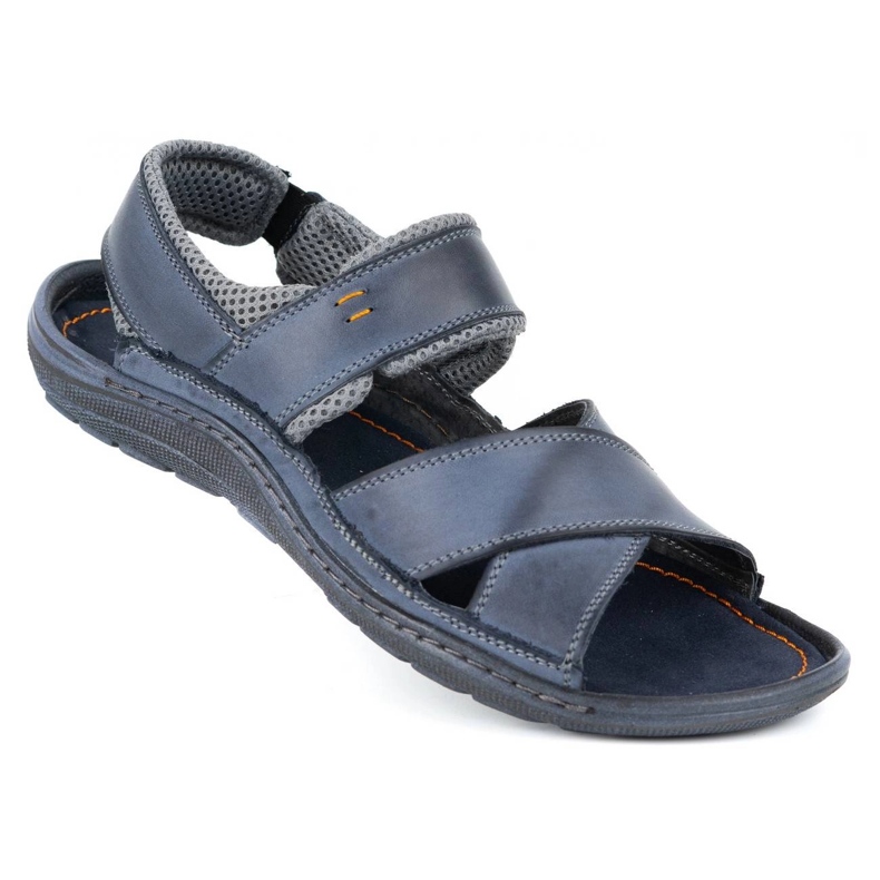 Olivier Sandale bărbați din piele 336GT bleumarin albastru 2