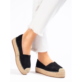 SHELOVET Espadrile pe platformă negru 2