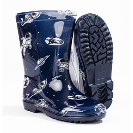 Galoșuri pentru băiat înalt cu modelul Shelovet bleumarin albastru 2