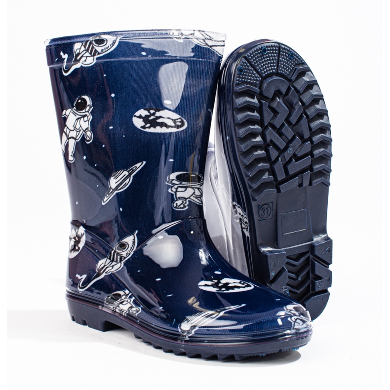 Galoșuri pentru băiat înalt cu modelul Shelovet bleumarin albastru 2