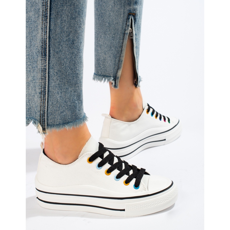 Adidasi de dama pe platforma Shelovet alb 2