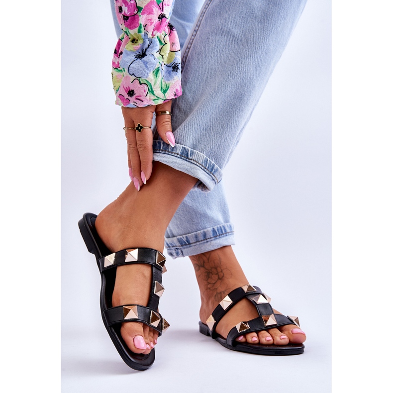 Papuci De Dama Cu Crapii Mari Negri Mercure negru 2