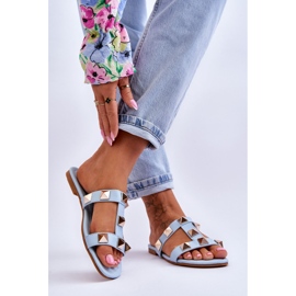 Papuci de damă Mercure Blue, cu crampoane mari albastru 2