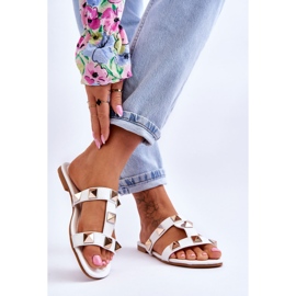 Sandale Damă Cu Știfturi Mari Albe Mercure 2