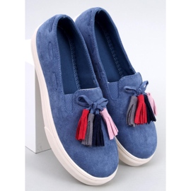 Adidași de primăvară cu ciucuri de la Salma Jeans albastru 1