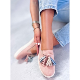 Adidași de primăvară cu franjuri Salma Pink roz 2