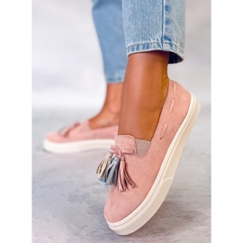 Adidași de primăvară cu franjuri Salma Pink roz 1