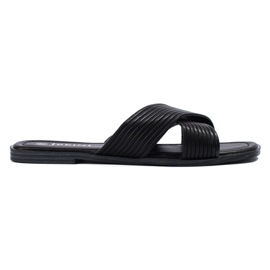 TRENDI Flip-flops clasici confortabili negru 2