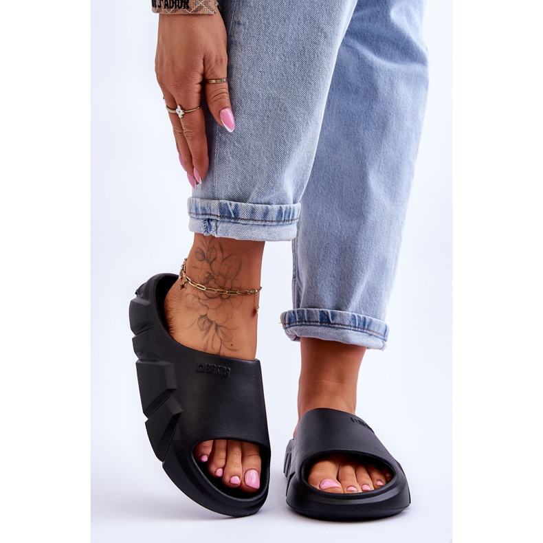 Papuci Big Star din spumă ușoară pentru femei LL274594 Negri negru 2