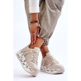 PE1 Pantofi de damă din piele pe o platformă groasă Bej Asturias 2