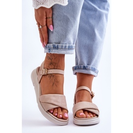 Pantofi Confort de damă Sandale cu pană Nud Ingrid bej 1