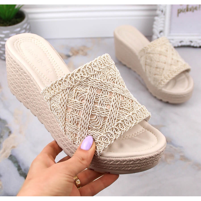 Sandale cu pană damă bej Artiker 52C1289 1