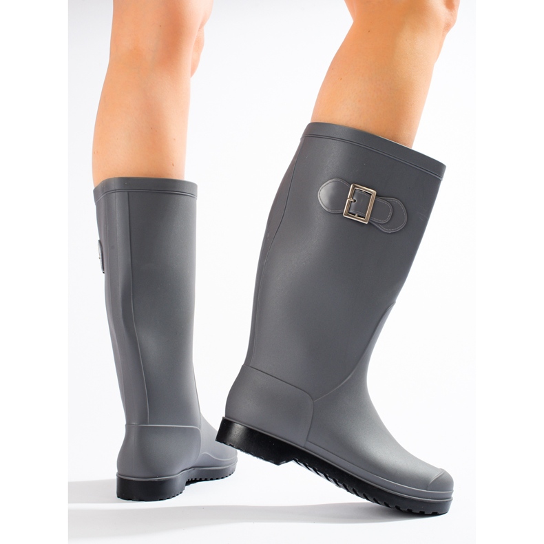 Matt Galoshes With Cataramă gri 1