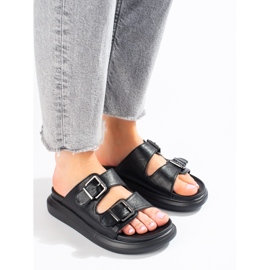 LA.FI Papuci Cu Catarame negru 1 LA.FI Papuci Cu Catarame negru 1