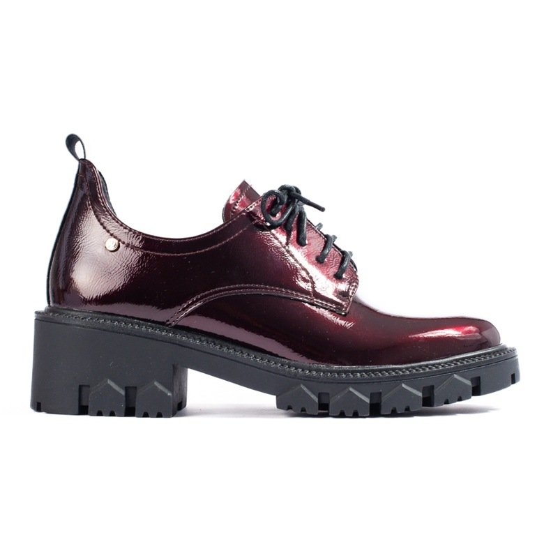 W. Potocki Pantofi de dama lacuiti cu siret Potocki roșu 1