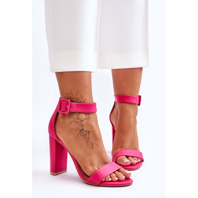 FB2 Sandale Georgina Roz Pe Tocuri 1