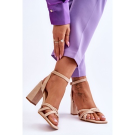 Sandale clasice din piele intoarsa Bej Bernett 2