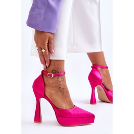 Pompe la modă cu toc înalt Fuchsia Madness roz 4