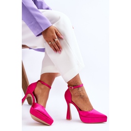 Pompe la modă cu toc înalt Fuchsia Madness roz 7