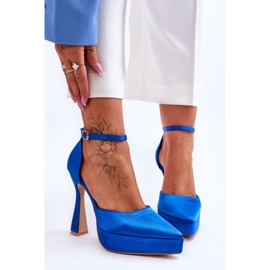 Pompe la modă pe un toc înalt mai larg Blue Madness albastru 1