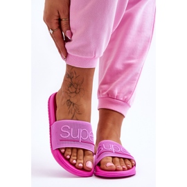 Papuci Ușori De Damă Cu Inscripție Merry Fucsia roz 1