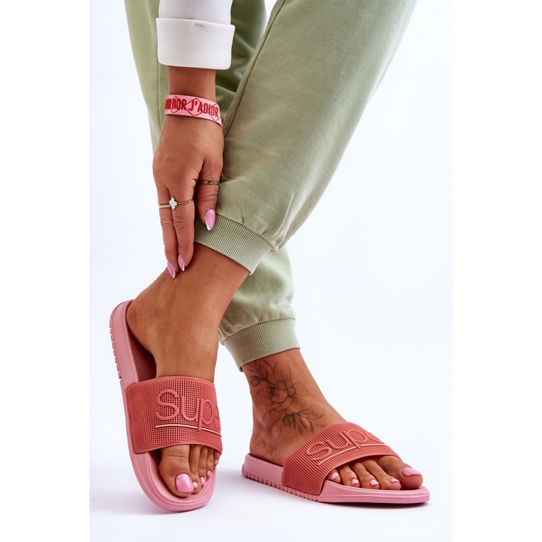 Papuci De Damă Lumini Cu Inscripție Roz Merry 2