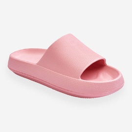 Flip-flops ușoare la modă pe o talpă masivă roz Rebel 1