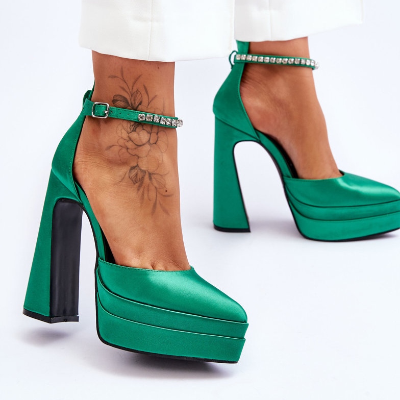 Pompe la modă Pe Toc Verde Santoro 2 Pompe la modă Pe Toc Verde Santoro 2