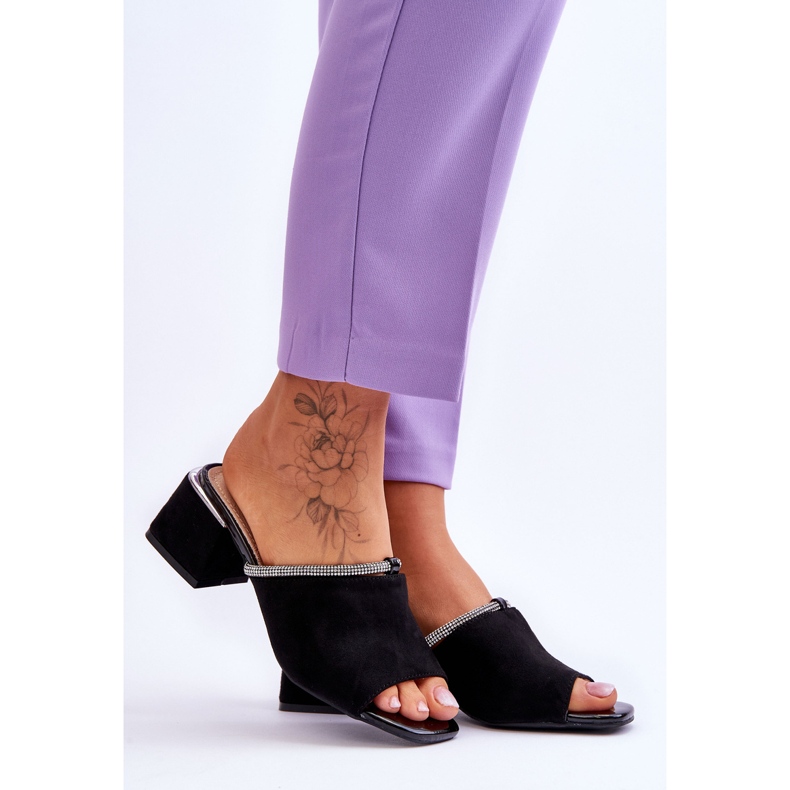 S.Barski Papuci Cu Toc Înalt KV-612-2 Negru 1