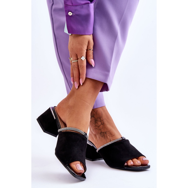 S.Barski Papuci Cu Toc Înalt KV-612-2 Negru 2