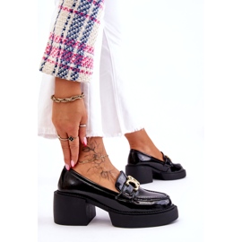 S.Barski Pompe la modă cu tocuri masive negru Imani 3