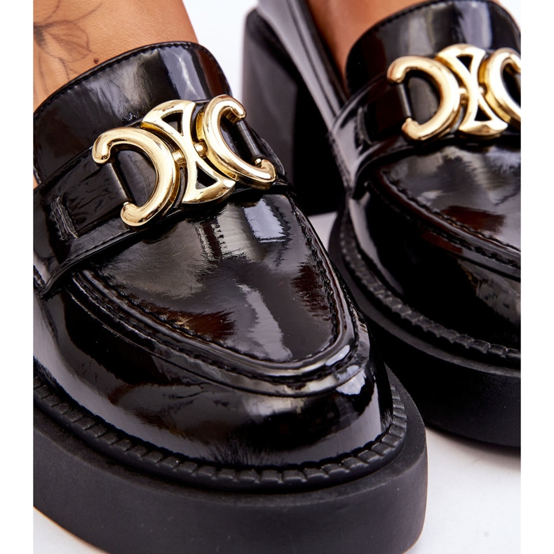 S.Barski Pompe la modă cu tocuri masive negru Imani 4