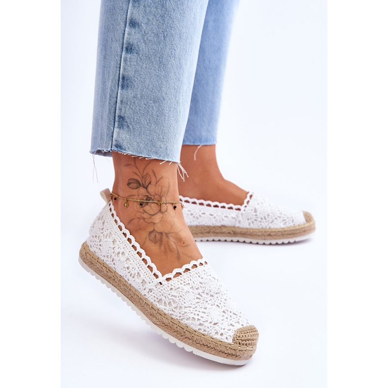 FE1 Espadrile cu slip-on din dantela White Blanco alb 2 FE1 Espadrile cu slip-on din dantela White Blanco alb 2