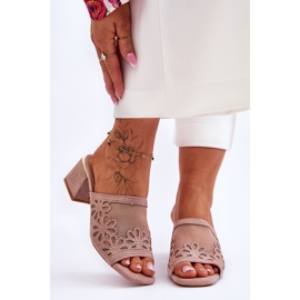 Papuci Cu Toc Cu Mesh S.Barski KV-612-1 Nud bej 1