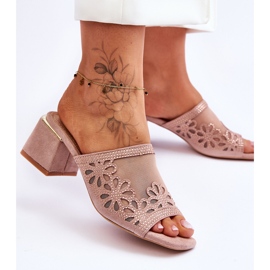 Papuci Cu Toc Cu Mesh S.Barski KV-612-1 Nud bej 2