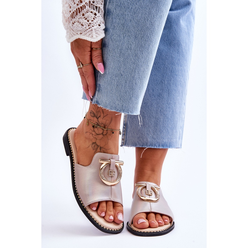 Papuci Piele Pantofi Confort S.Barski KV-2775-32 Nud bej 1