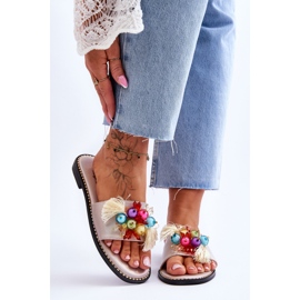 Papuci Cu margele decorative S.Barski KV-2775-47 Nud bej 1